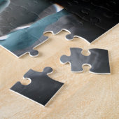 Kat op zonsondergang stoort niet legpuzzel (Zijkant)