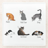 Kat Opdrachten Glazen Onderzetter (Voorkant)