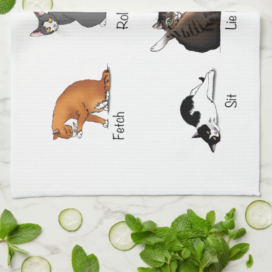 Kat Opdrachten Theedoek (Gevouwen)