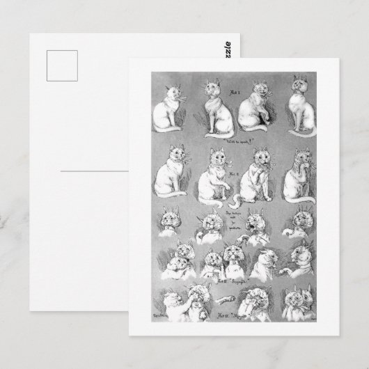 Kat, opleiding en huwelijk, Bride, Louis Wain Briefkaart (Voorkant / Achterkant)