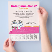 Kat Oppasser Advertentie Ragdoll Roze Bank Traanve Flyer (Hand)