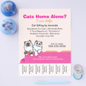 Kat Oppasser Advertentie Ragdoll Roze Bank Traanve Flyer (Enkel)