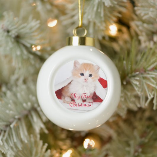 Kat Ornament mijn eerste kerst (Boom)
