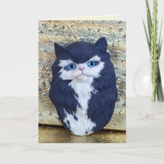 kat ornament wenskaart kaart (Voorkant)