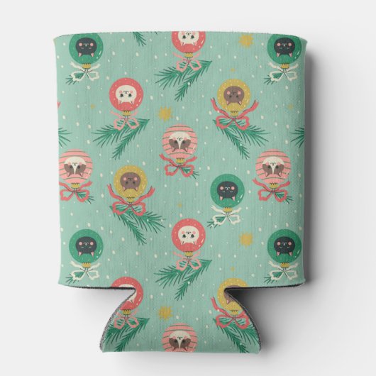 Kat Ornamenten op boompatroon Blikjeskoeler (Achterkant)