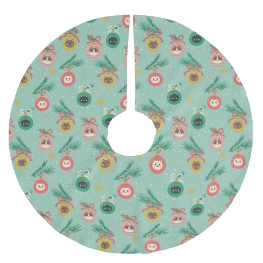 Kat Ornamenten op boompatroon Kerstboom Rok (Voorkant)