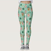 Kat Ornamenten op boompatroon Leggings (Voorkant)
