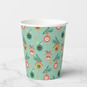 Kat Ornamenten op boompatroon Papieren Bekers (Achterkant)