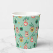 Kat Ornamenten op boompatroon Papieren Bekers (Links)