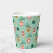 Kat Ornamenten op boompatroon Papieren Bekers (Voorkant)