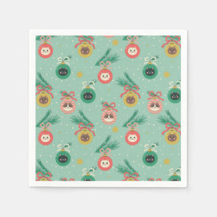 Kat Ornamenten op boompatroon Servet