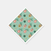 Kat Ornamenten op boompatroon Servet (Hoek)