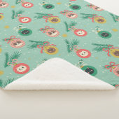 Kat Ornamenten op boompatroon Sherpa Deken (3/4)