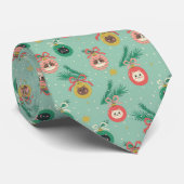 Kat Ornamenten op boompatroon Stropdas (Opgerold)