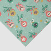 Kat Ornamenten op boompatroon Tissuepapier (Detail)