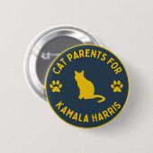 Kat Ouders voor Kamala Harris knop Ronde Button 5,7 Cm (Voorkant /achterkant)