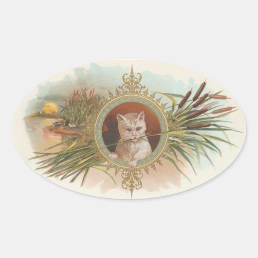  kat ovale sticker (Voorkant)