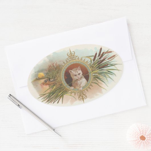 kat ovale sticker (Envelop)