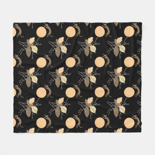 Kat over de maan Fleece Blanket (Voorkant (Horizontaal))