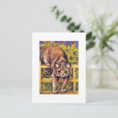 Kat over Fence, Louis Wain Briefkaart (Staand voorkant)