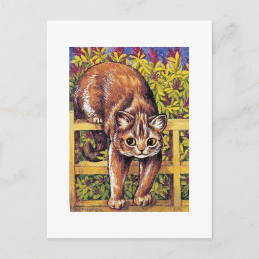 Kat over Fence, Louis Wain Briefkaart (Voorkant)
