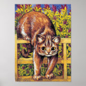 Kat over Fence, Louis Wain Poster (Voorkant)
