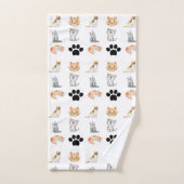 Kat overal in druk bad handdoek (Handdoek)