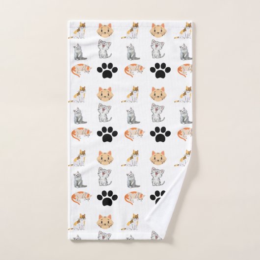 Kat overal in druk bad handdoek (Handdoek)
