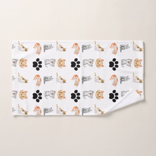 Kat overal in druk bad handdoek (Handdoek)