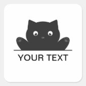 KAT OVERGESCHREVEN VIERKANTE STICKER (Voorkant)