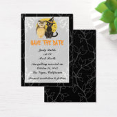 Kat & Owl Halloween Wedding sparen de Datum Kaart (Bureau)