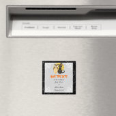 Kat & Owl Halloween Wedding sparen de Datum Magnet (Insitu (Vaatwasser))