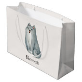 Kat Paar Liefhebbers Schattige Funny Happy Valenti Groot Cadeauzakje (Achterkant Gekanteld)