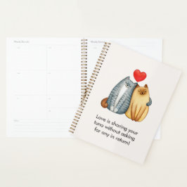 Kat Paar Liefhebbers Schattige Funny Happy Valenti Planner