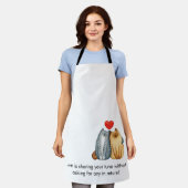 Kat Paar Liefhebbers Schattige Funny Happy Valenti Schort (Gedragen)