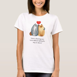 Kat Paar Liefhebbers Schattige Funny Happy Valenti T-shirt