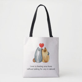 Kat Paar Liefhebbers Schattige Funny Happy Valenti Tote Bag