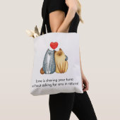 Kat Paar Liefhebbers Schattige Funny Happy Valenti Tote Bag (Dichtbij)