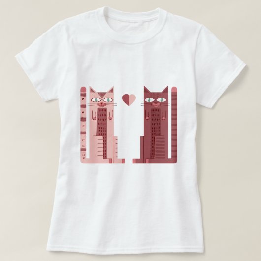 Kat paar t-shirt (Design voorkant)