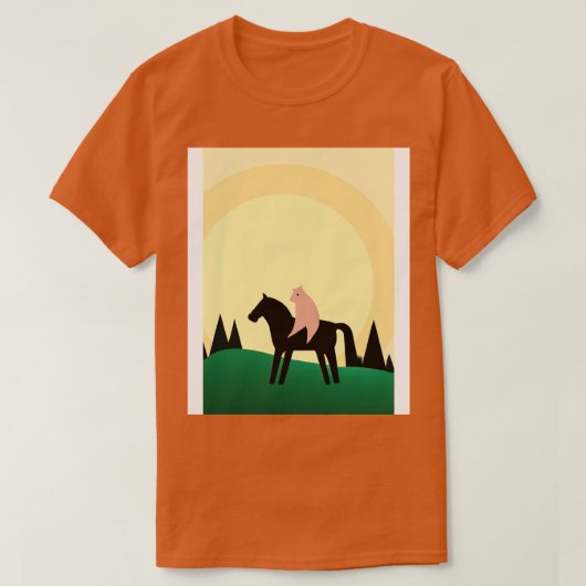 Kat Paard minimaal T-shirt (Design voorkant)