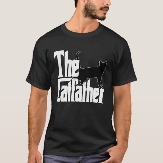 Kat pap de Catfather Crazy Black Cat Father Kat T-shirt (Voorkant)