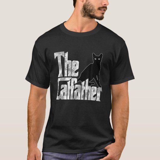 Kat pap de Catfather Crazy Black Cat Father Kat T-shirt (Voorkant)