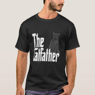 Kat pap de catfather Cute Black Cat Father Kat T-shirt