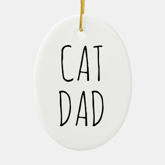 "Kat Pap" Eenvoudige moderne boerderij Keramisch Ornament (Voorkant)