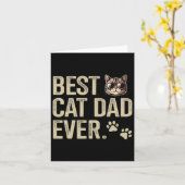 Kat Pap Ooit Voor Vaders Dag Verjaardag Kerstmis Kaart (Gele Bloem)