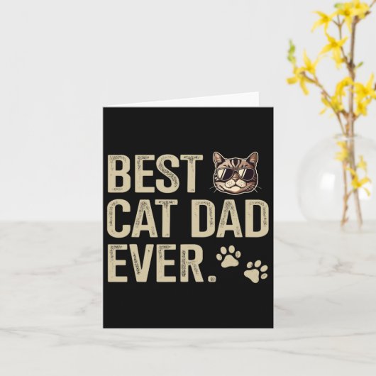 Kat Pap Ooit Voor Vaders Dag Verjaardag Kerstmis Kaart (Gele Bloem)