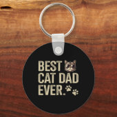 Kat Pap Ooit Voor Vaders Dag Verjaardag Kerstmis Sleutelhanger (Voorkant)