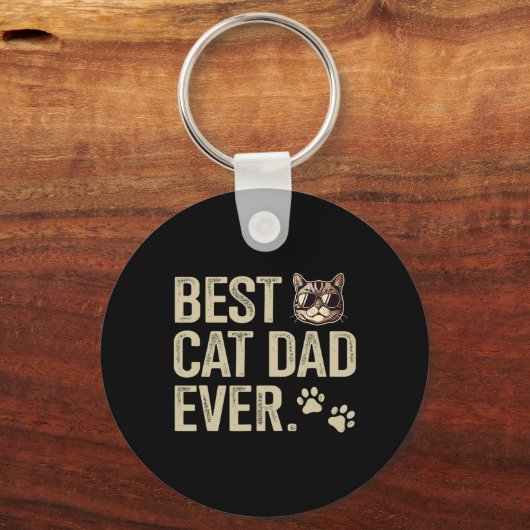 Kat Pap Ooit Voor Vaders Dag Verjaardag Kerstmis Sleutelhanger (Voorkant)