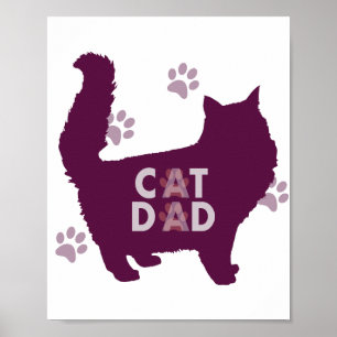 Kat-pap voor kattendeksels en Paars van kattenrede Poster