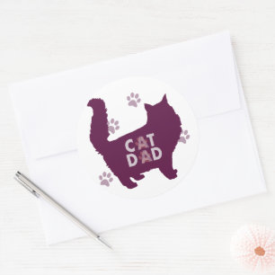 Kat-pap voor kattendeksels en Paars van kattenrede Ronde Sticker